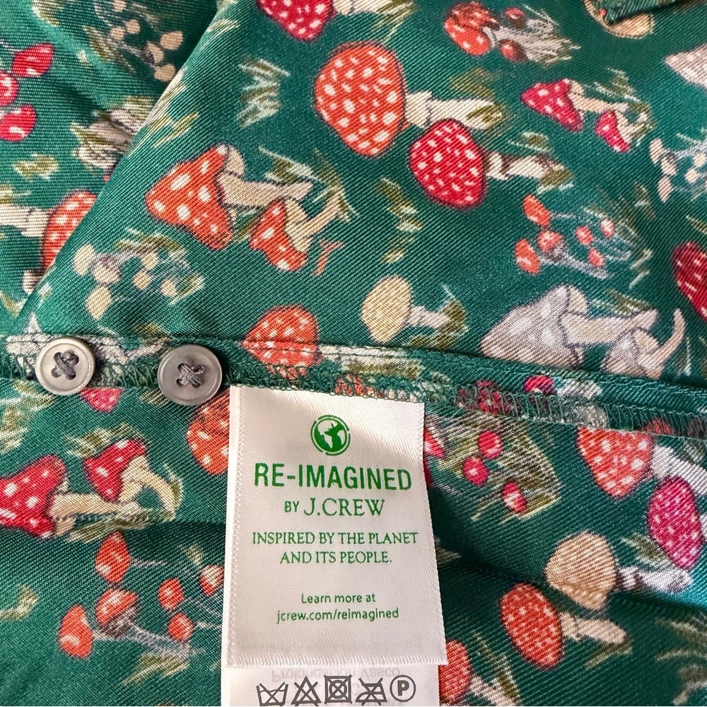 NEW J.Crew Mushroom Floral Silk-Twill Ruffle-Collar Top Size Small 23585 - Picture 9 of 12